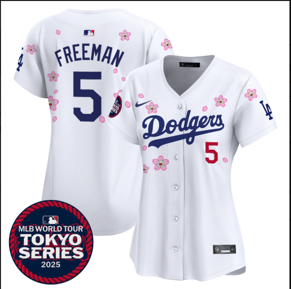 Women Los Angeles Dodgers #5 Freeman Tokyo Series 2025 white Limited Stitched Jersey->women mlb jersey->Women Jersey